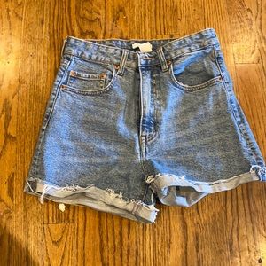 High waisted jean shorts